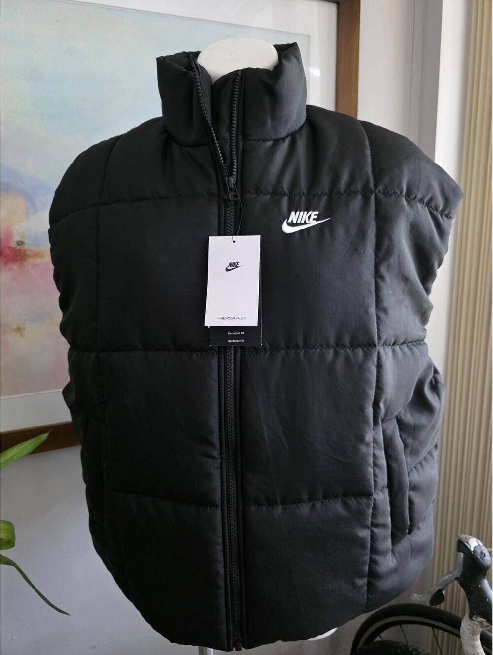 Nike Sportswear Black Puffer Vest Therma-Fit Oversized FB7679-010 Women's M